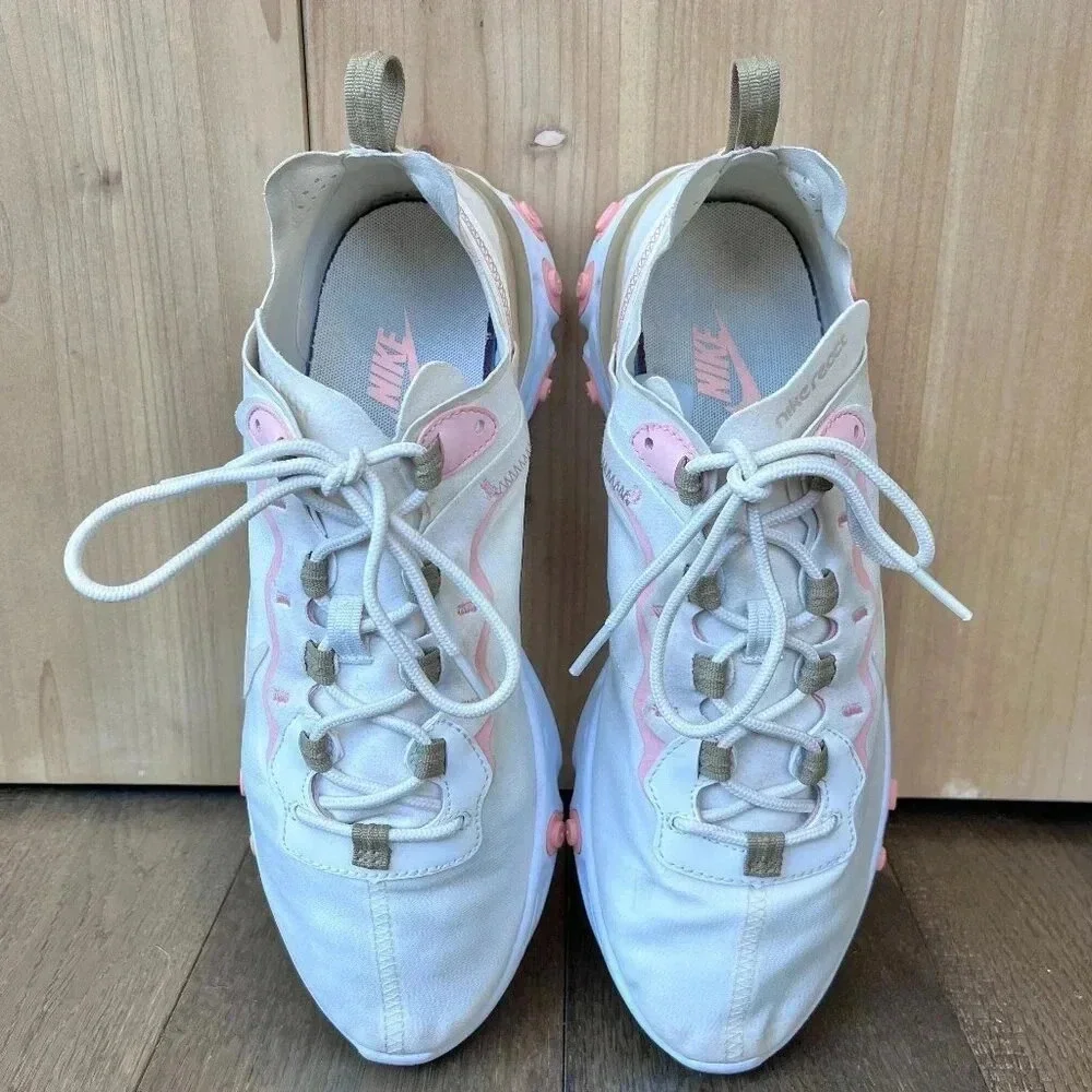 Nike React Element Track & Field Running Shoes Size 10 Ivory Pink Athletic - Picture 3 of 7